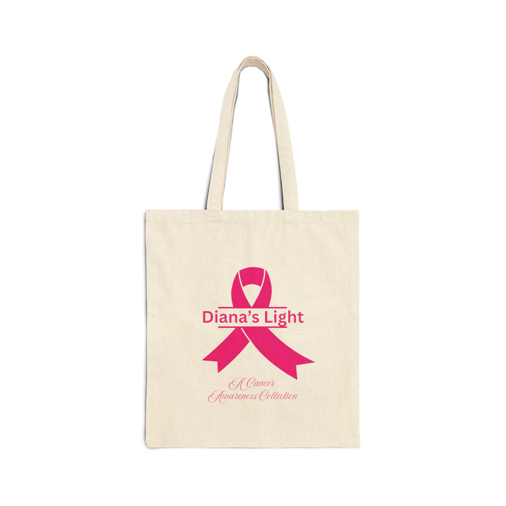 Breast Cancer Awareness Tote Bag — 'Diana's Light' Pink Ribbon Canvas