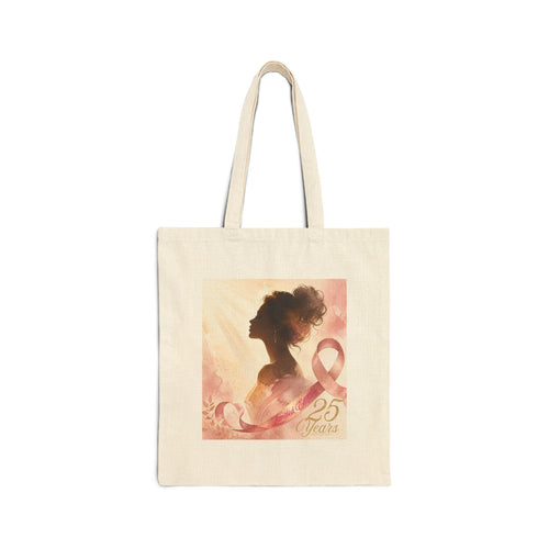 Breast Cancer Awareness Canvas Tote — "Diana's Light" Ribbon Design