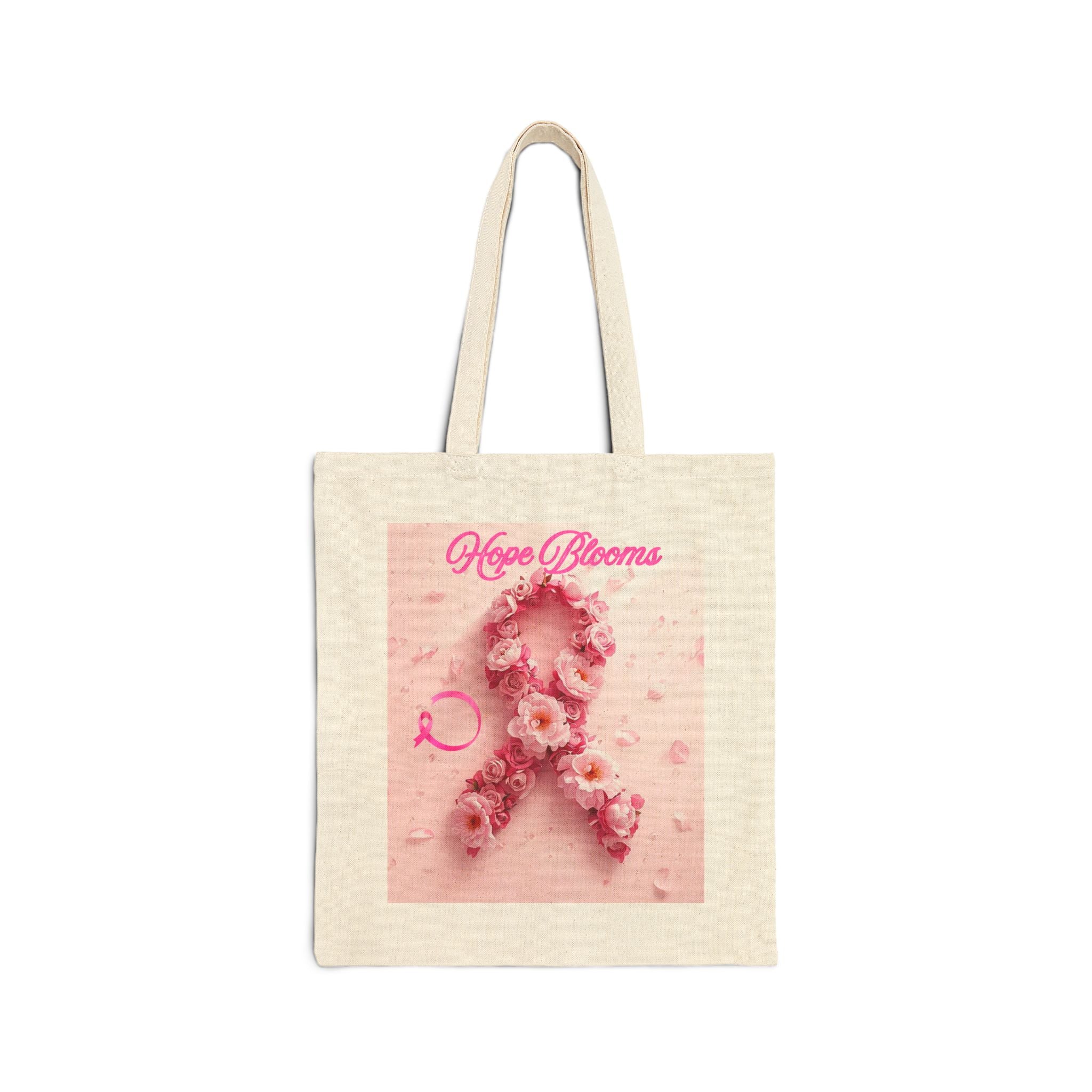 Hope Blooms Pink Ribbon Floral Tote