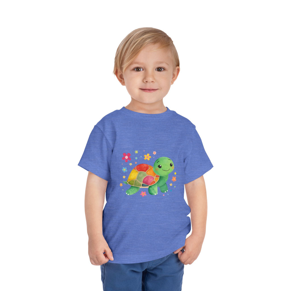 Slow and Steady Wins Kids Turtle Tee — Colorful Watercolor Turtle Toddler Shirt