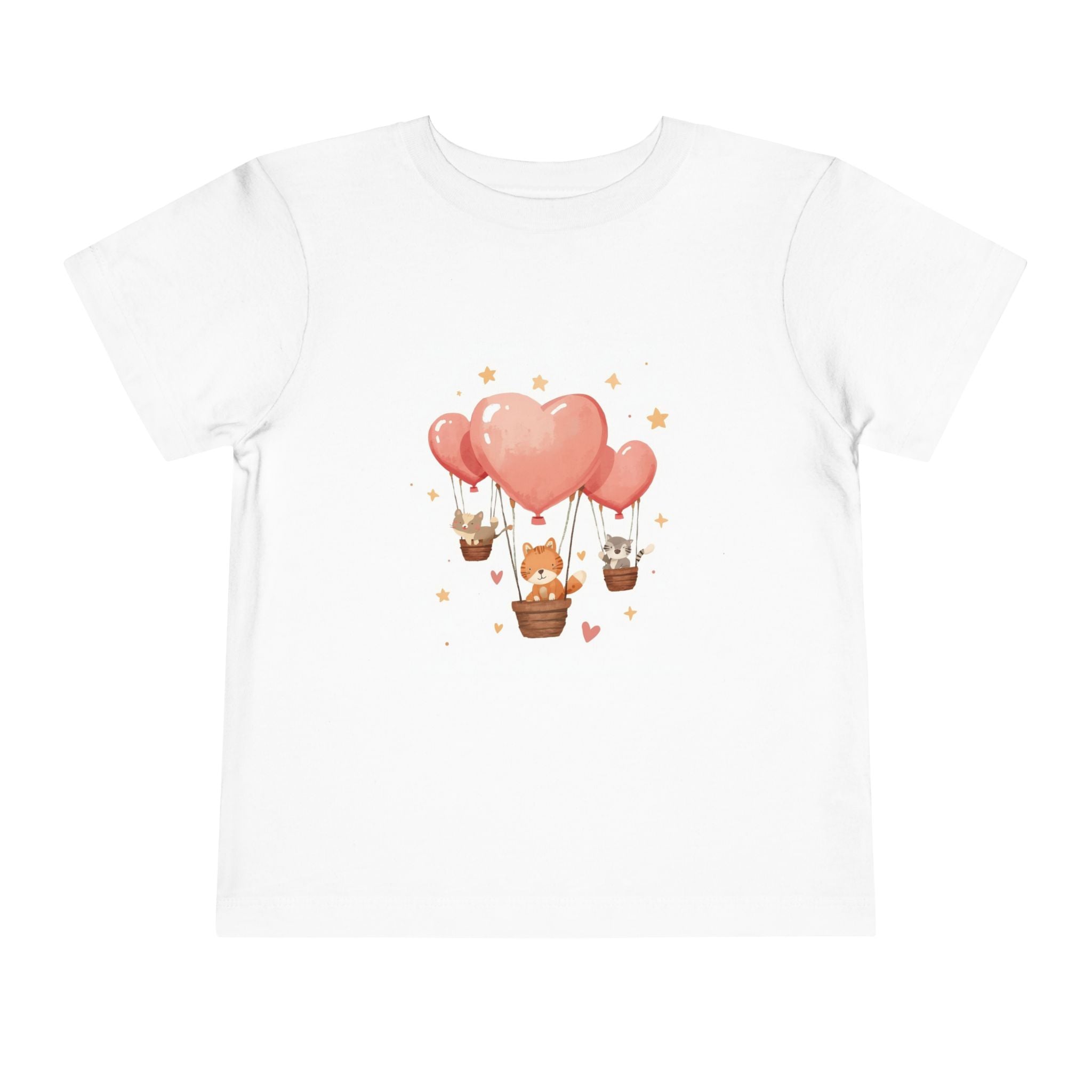 Toddler Tee — Heart Balloon Adventure Hot Air Balloon Graphic (Valentine’s Cute)