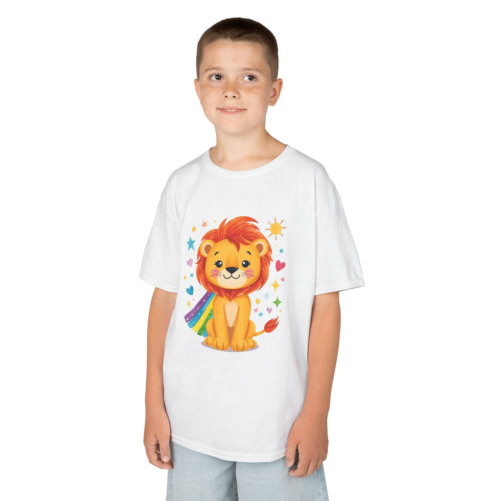 Kids Lion T-Shirt — Cute Rainbow Cape Lion Graphic Tee for Children