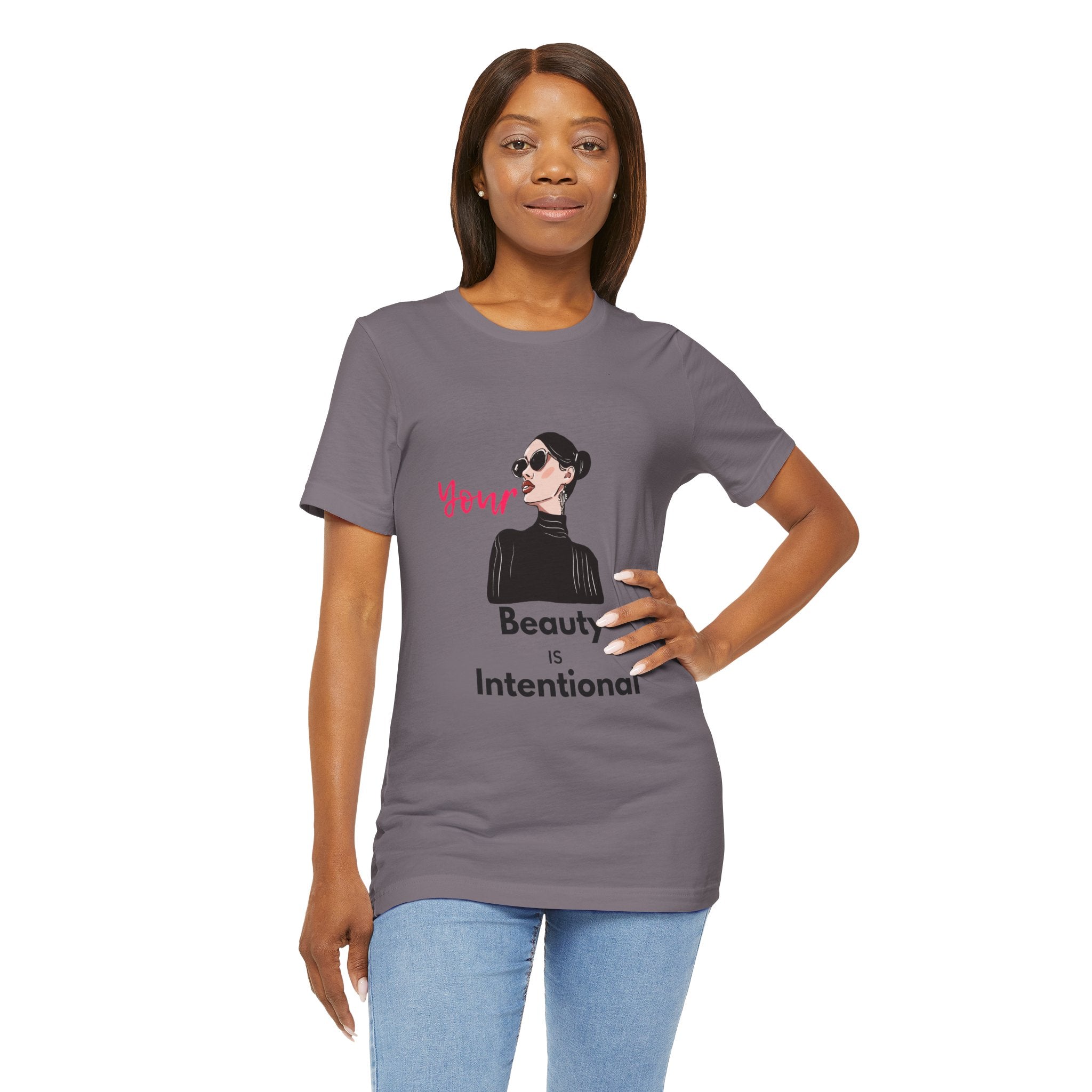 Your Beauty Is Intentional Woman's Jersey Short Sleeve Tee