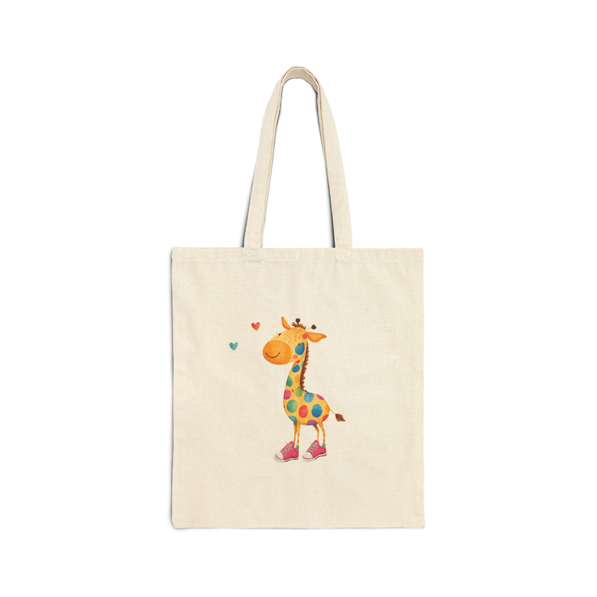 Giraffe Kids Canvas Tote Bag – Cute Colorful Giraffe Illustration