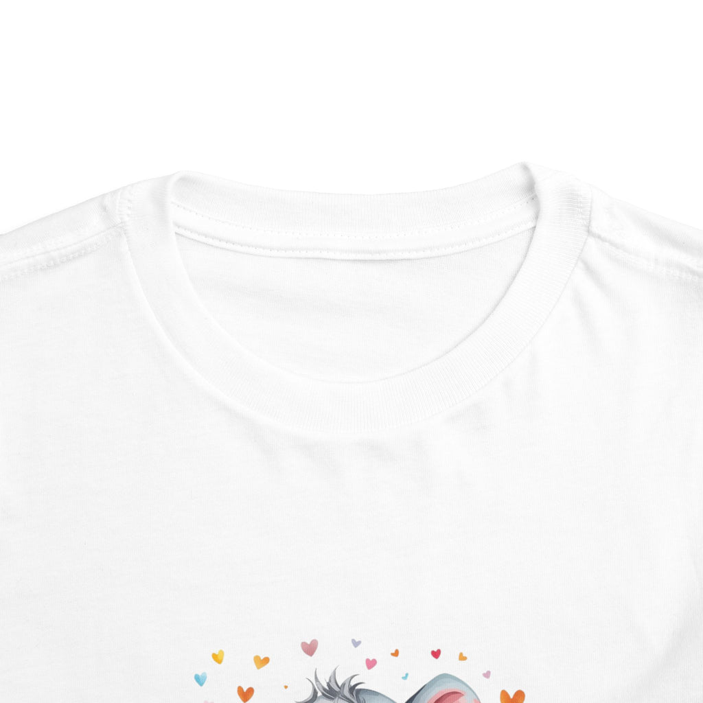 Toddler Tee — Cute Superhero Elephant with Star & Hearts