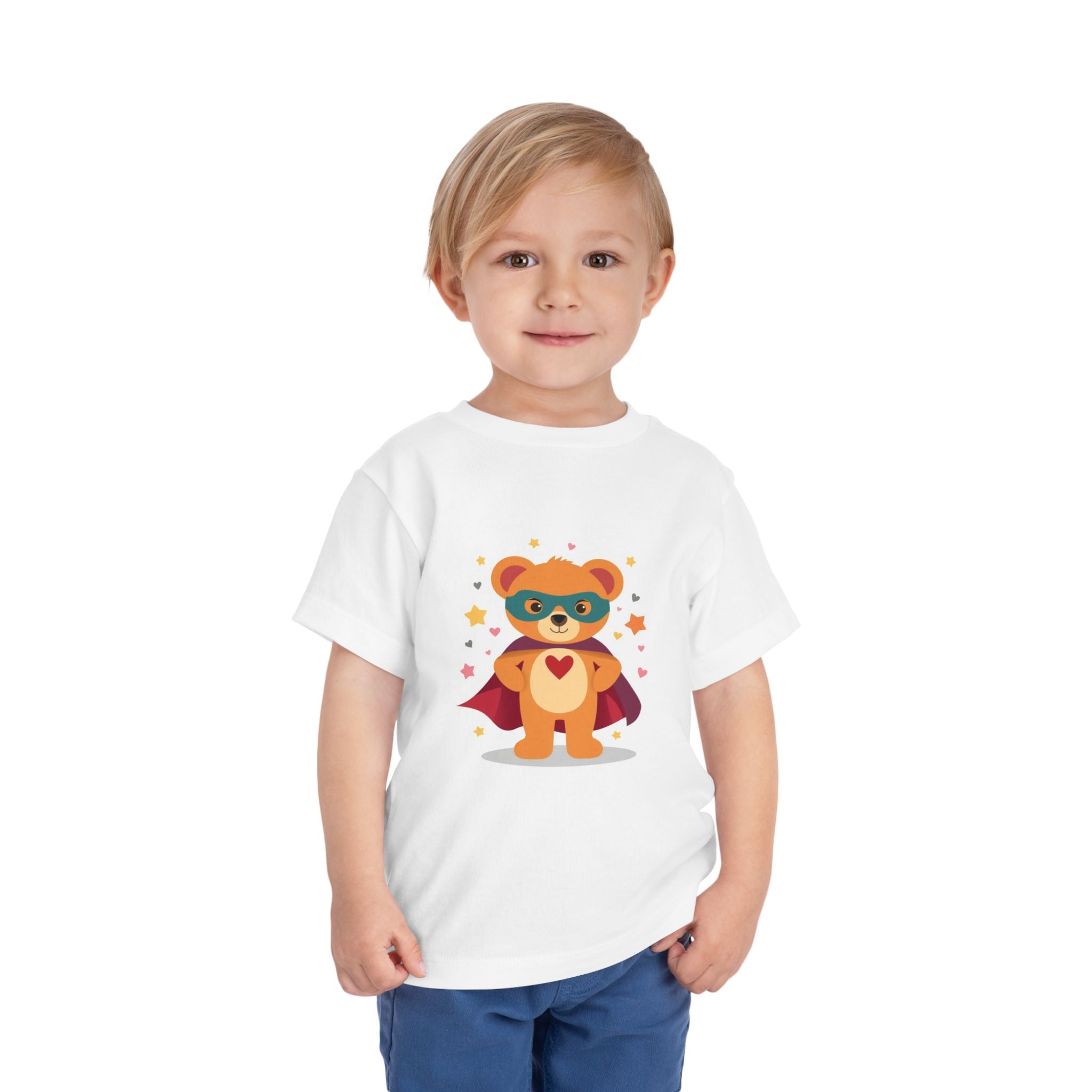 Superhero Teddy Toddler Tee - Cute Bear Cape Shirt