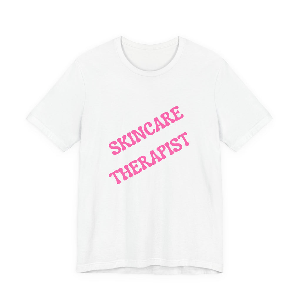 Skincare Therapist T-Shirt — Pink Script Beauty Aesthetic Tee