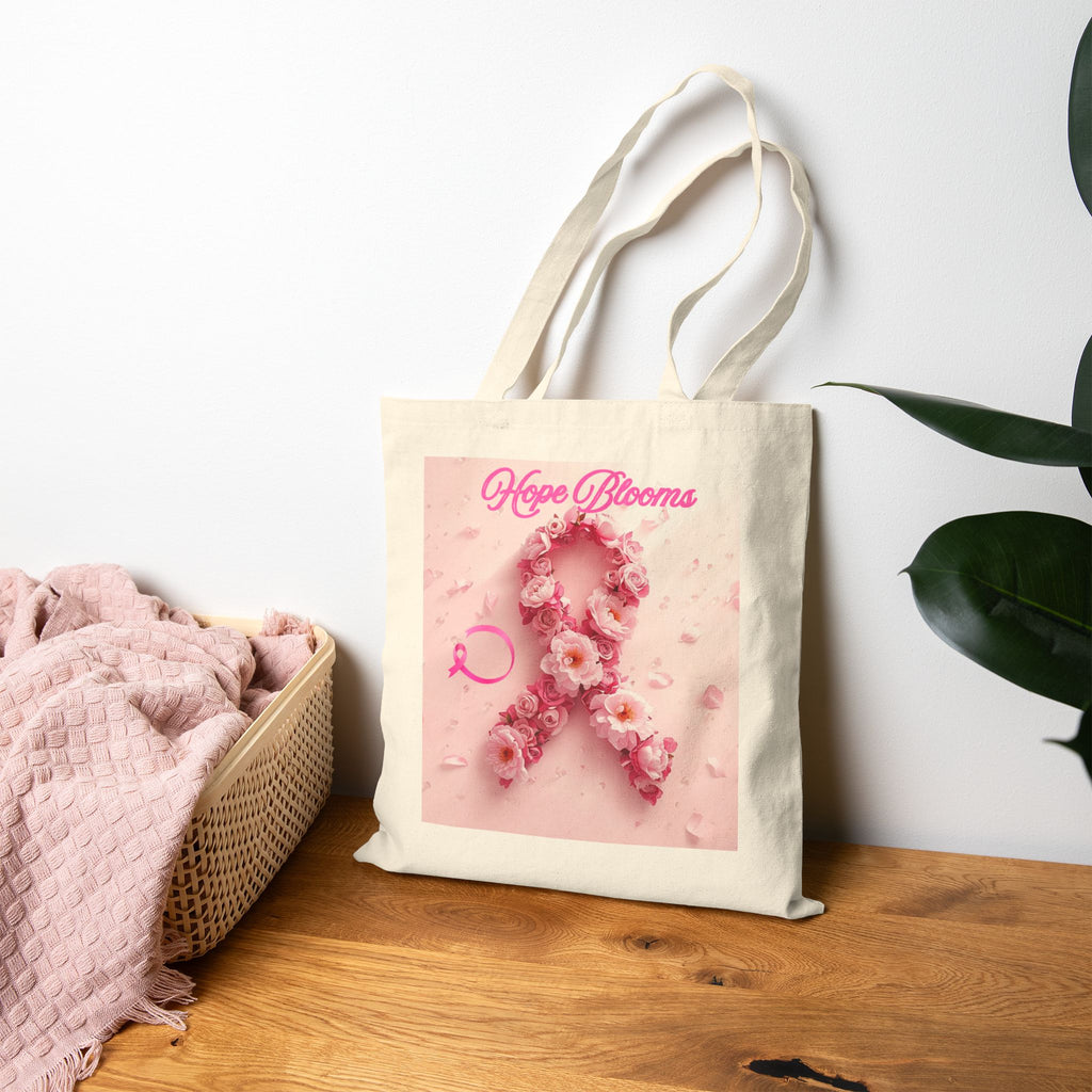 Hope Blooms Pink Ribbon Floral Tote