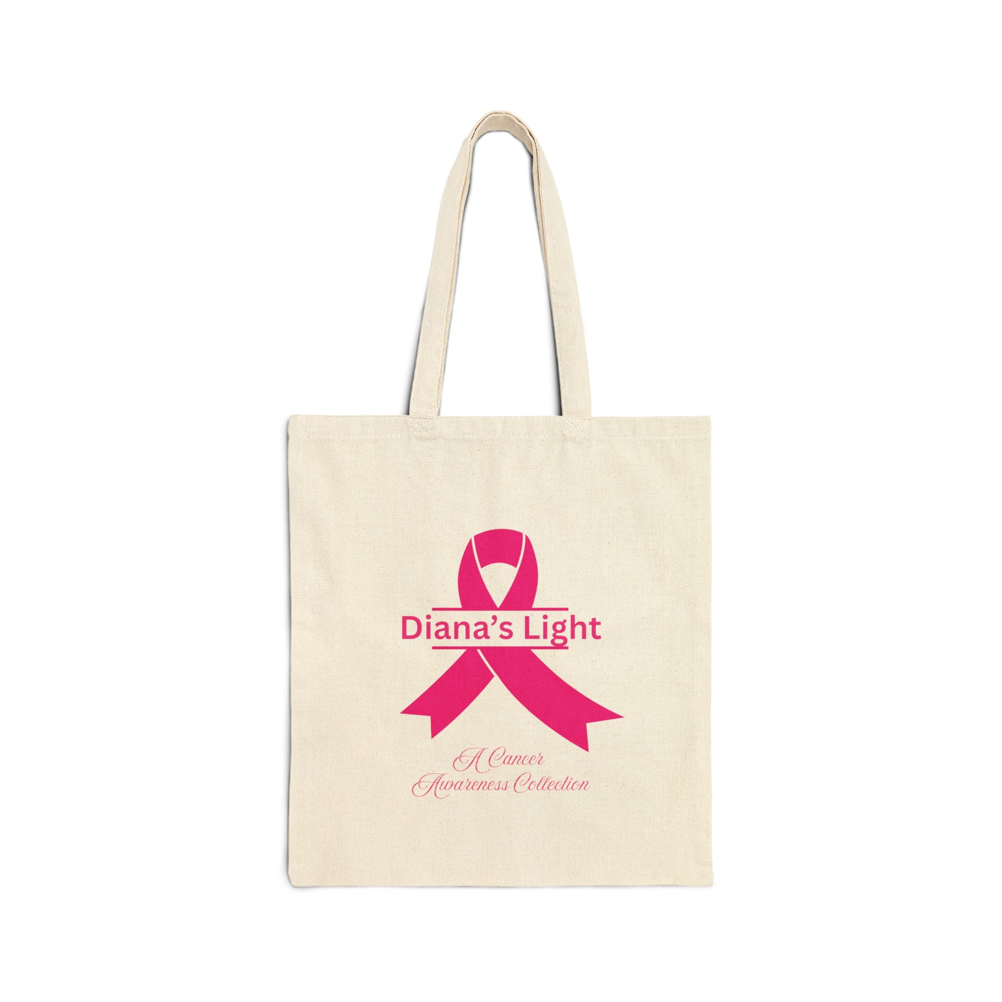 Breast Cancer Awareness Canvas Tote — "Diana's Light" Ribbon Design