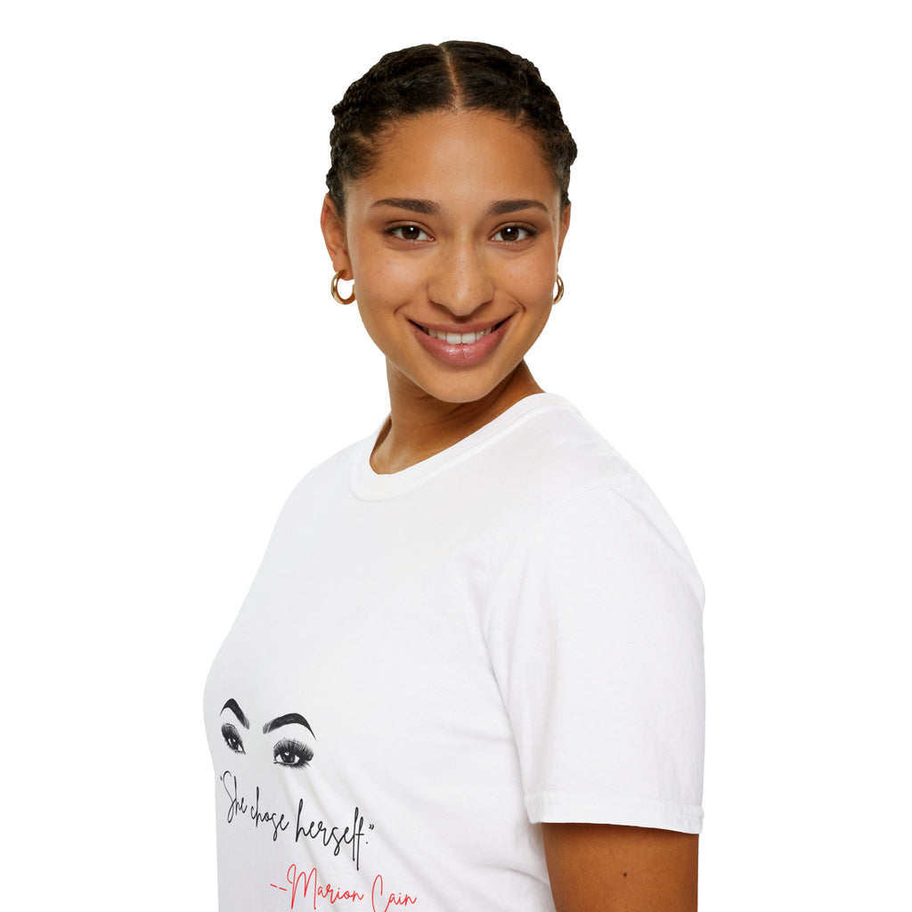 She Chose Herself Graphic Tee — Inspirational Feminine Quote T-Shirt