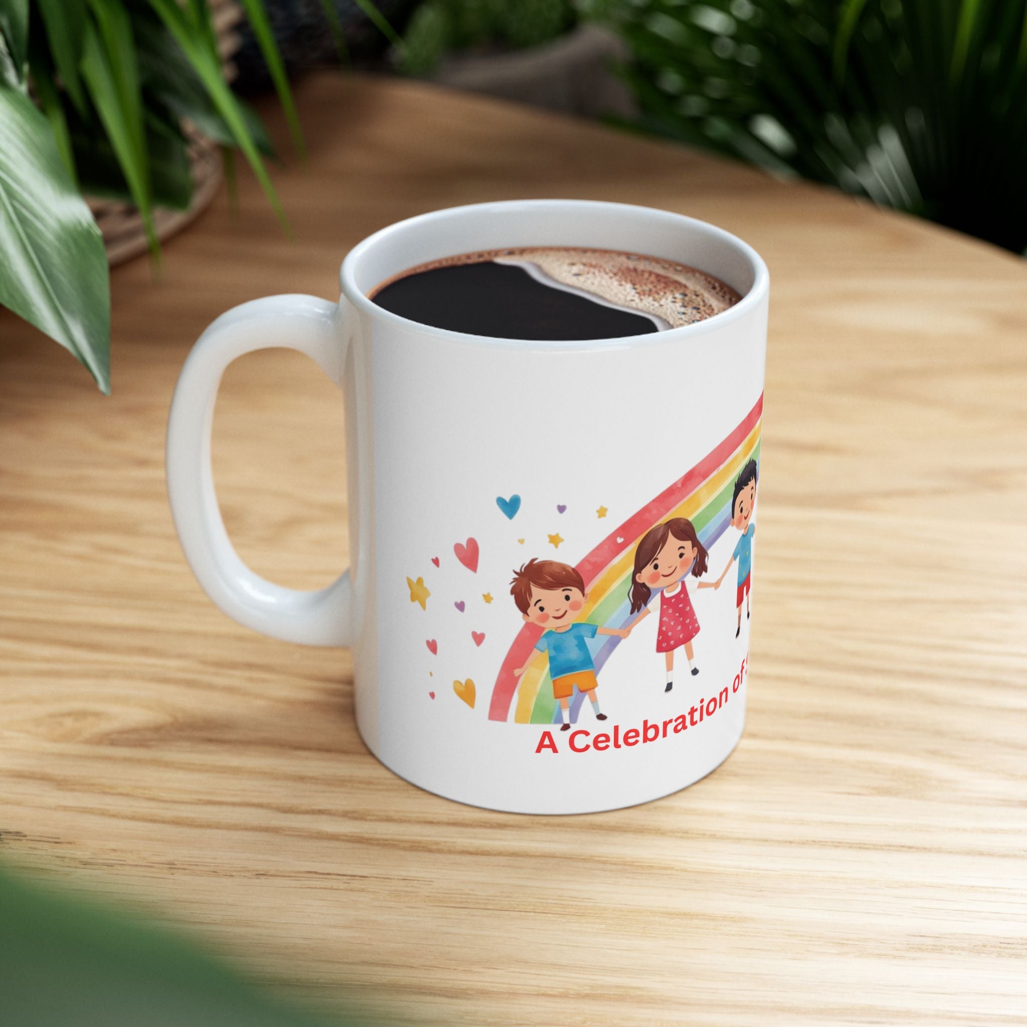 Survivor Celebration Kids Rainbow Ceramic Mug (11oz & 15oz)