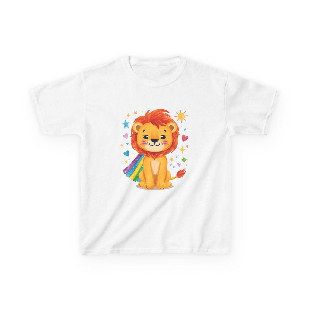 Kids Lion T-Shirt — Cute Rainbow Cape Lion Graphic Tee for Children