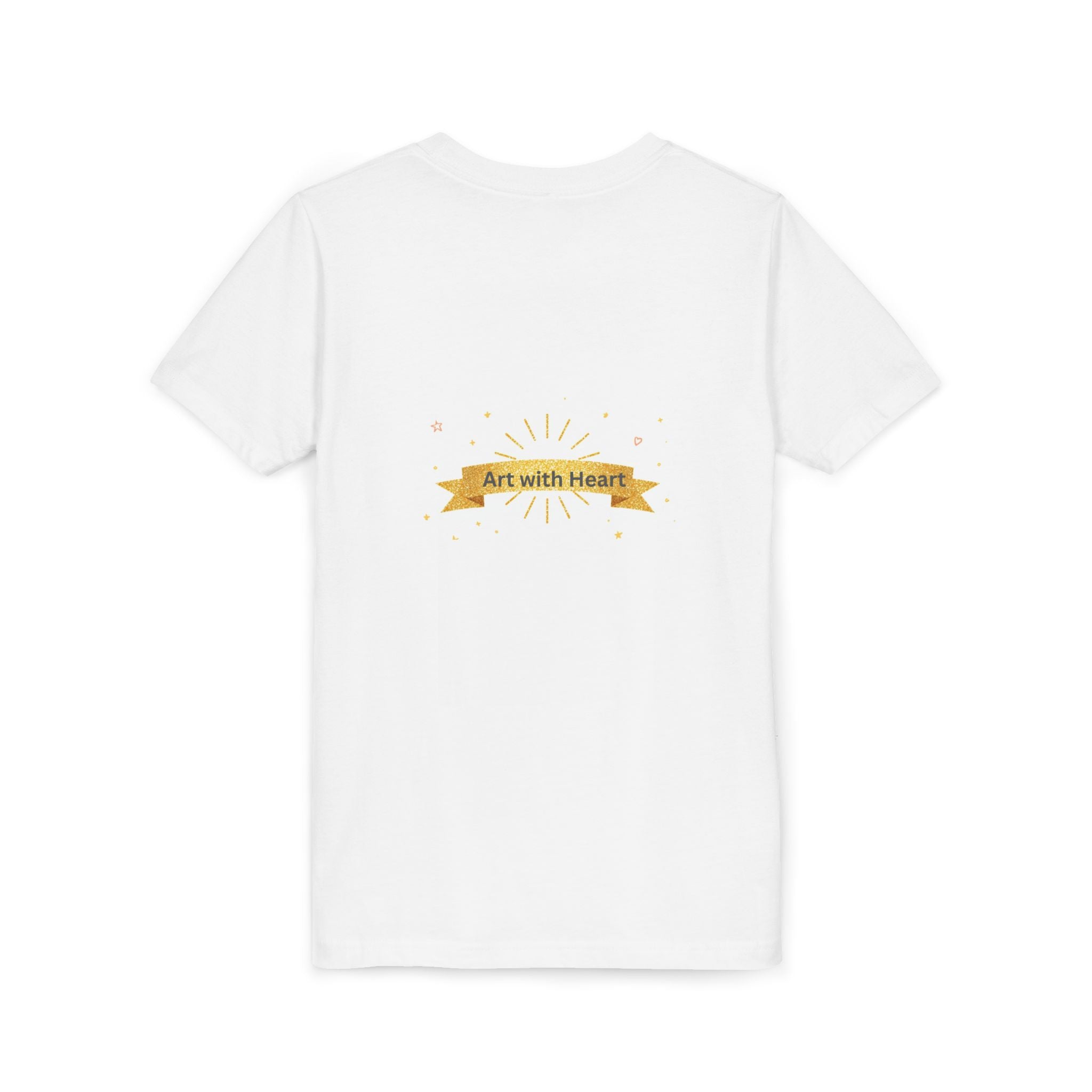 Kids Rainbow Butterfly Tee — "Art with Heart" Youth Short Sleeve Shirt