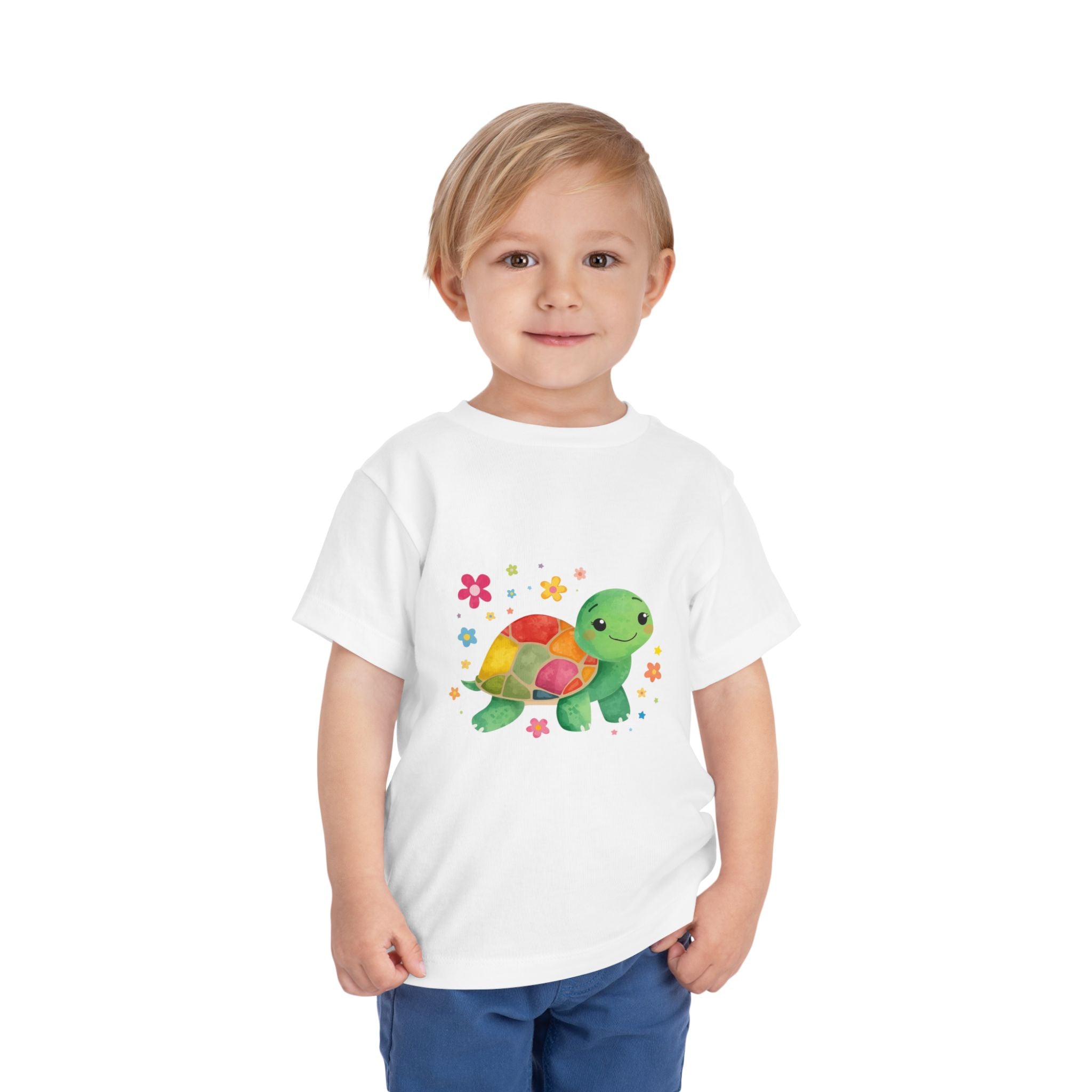 Slow and Steady Wins Kids Turtle Tee — Colorful Watercolor Turtle Toddler Shirt