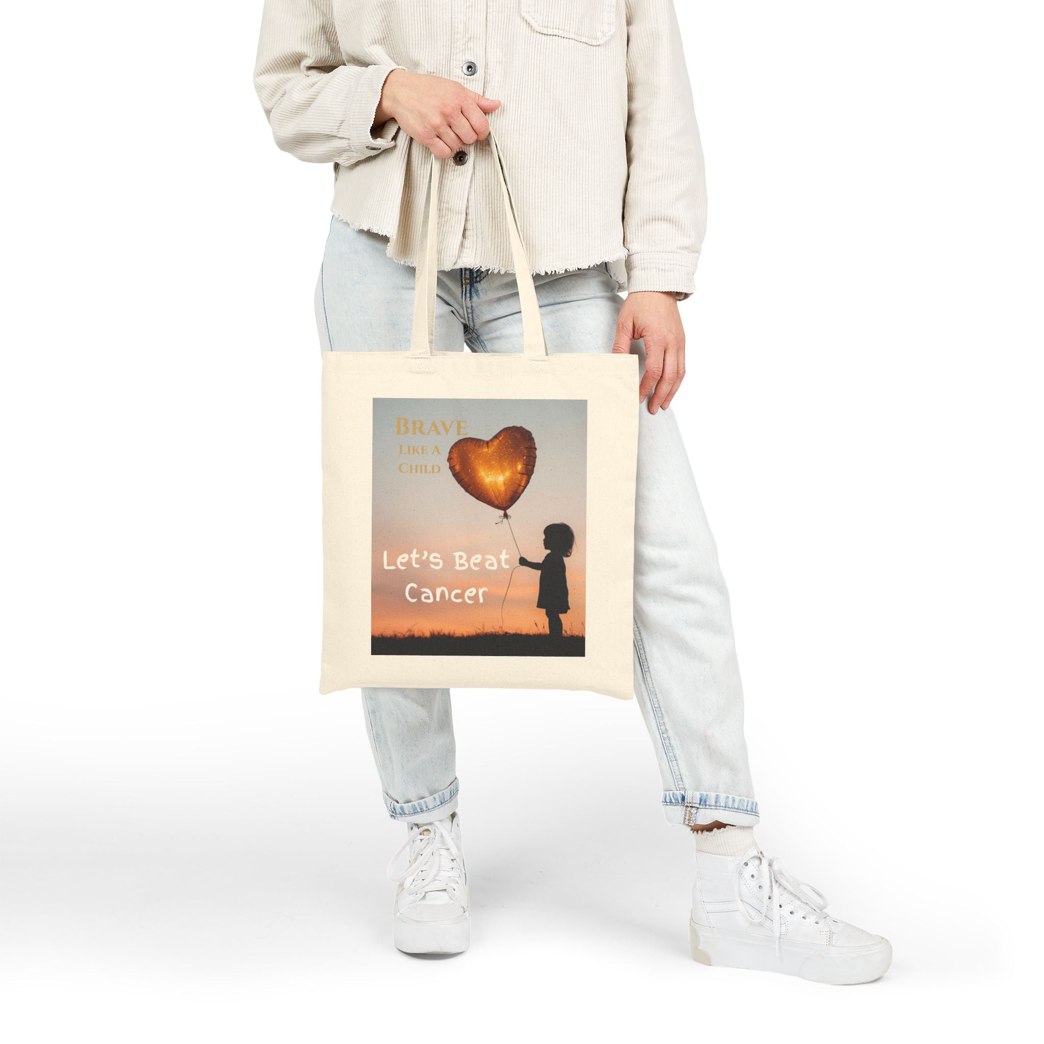 Tote Bag — Let’s Beat Cancer Heart Balloon Charity Tote