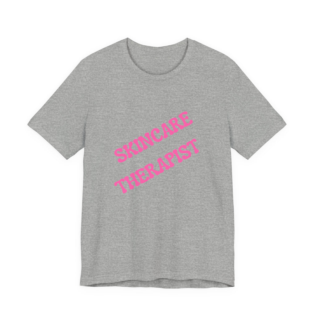 Skincare Therapist T-Shirt — Pink Script Beauty Aesthetic Tee