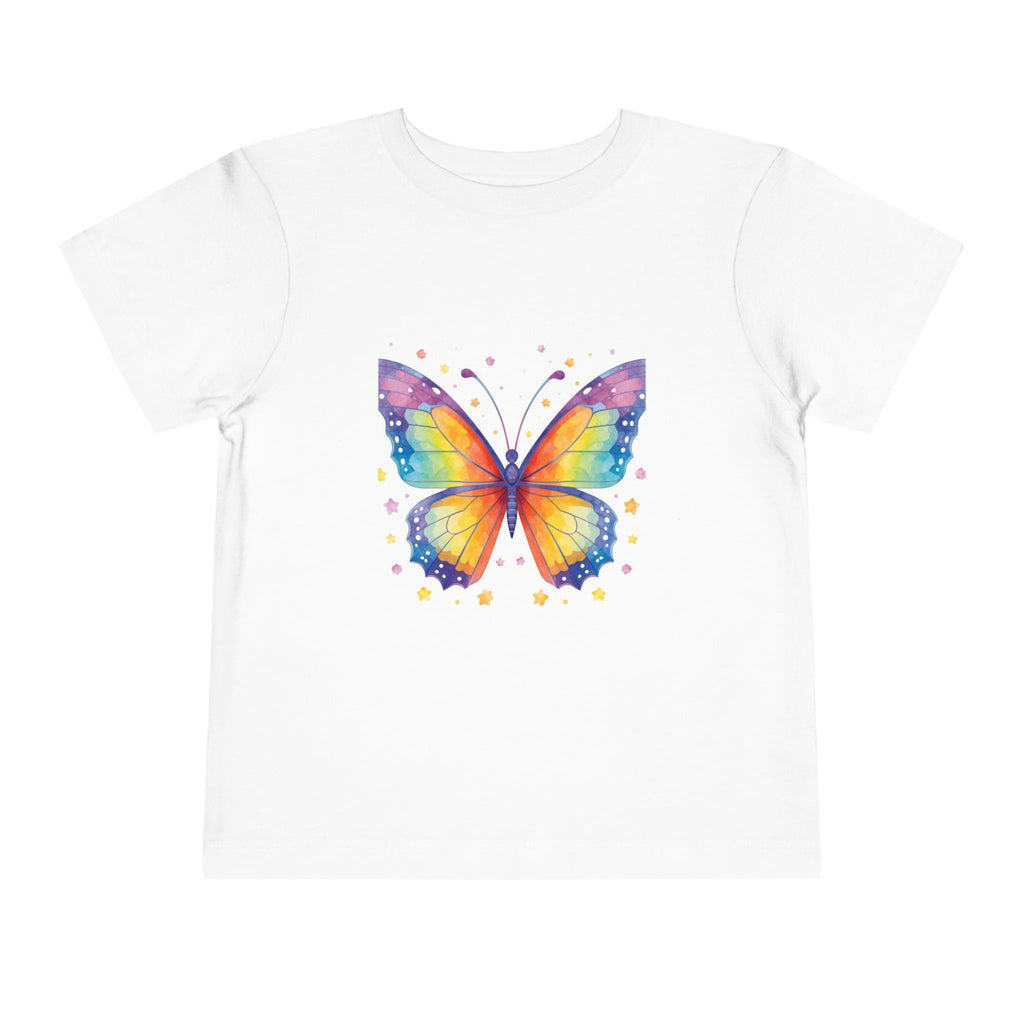 Toddler Tee — Rainbow Watercolor Butterfly Graphic