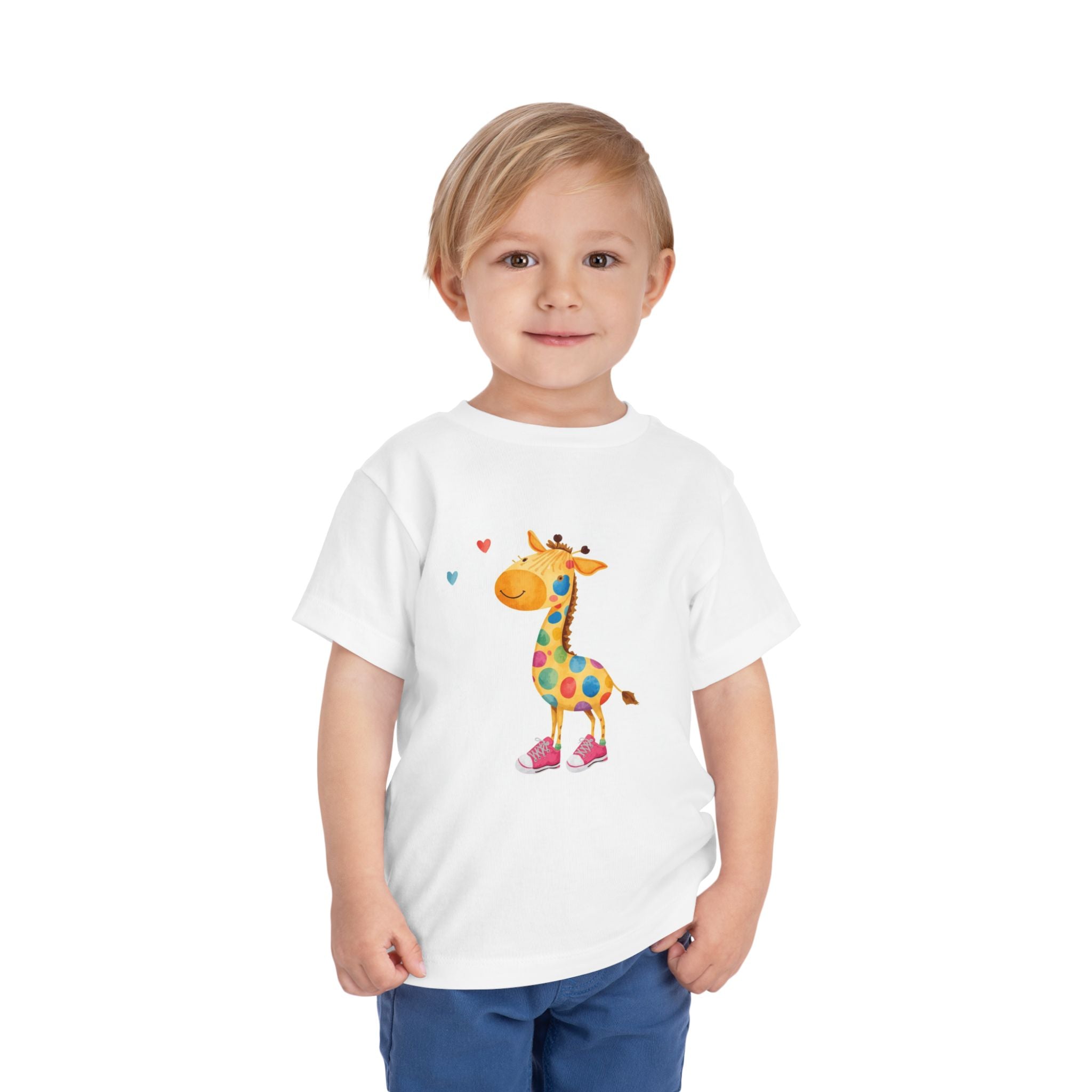Cute Polka Dot Giraffe Toddler Tee — Colorful Baby Animal Shirt