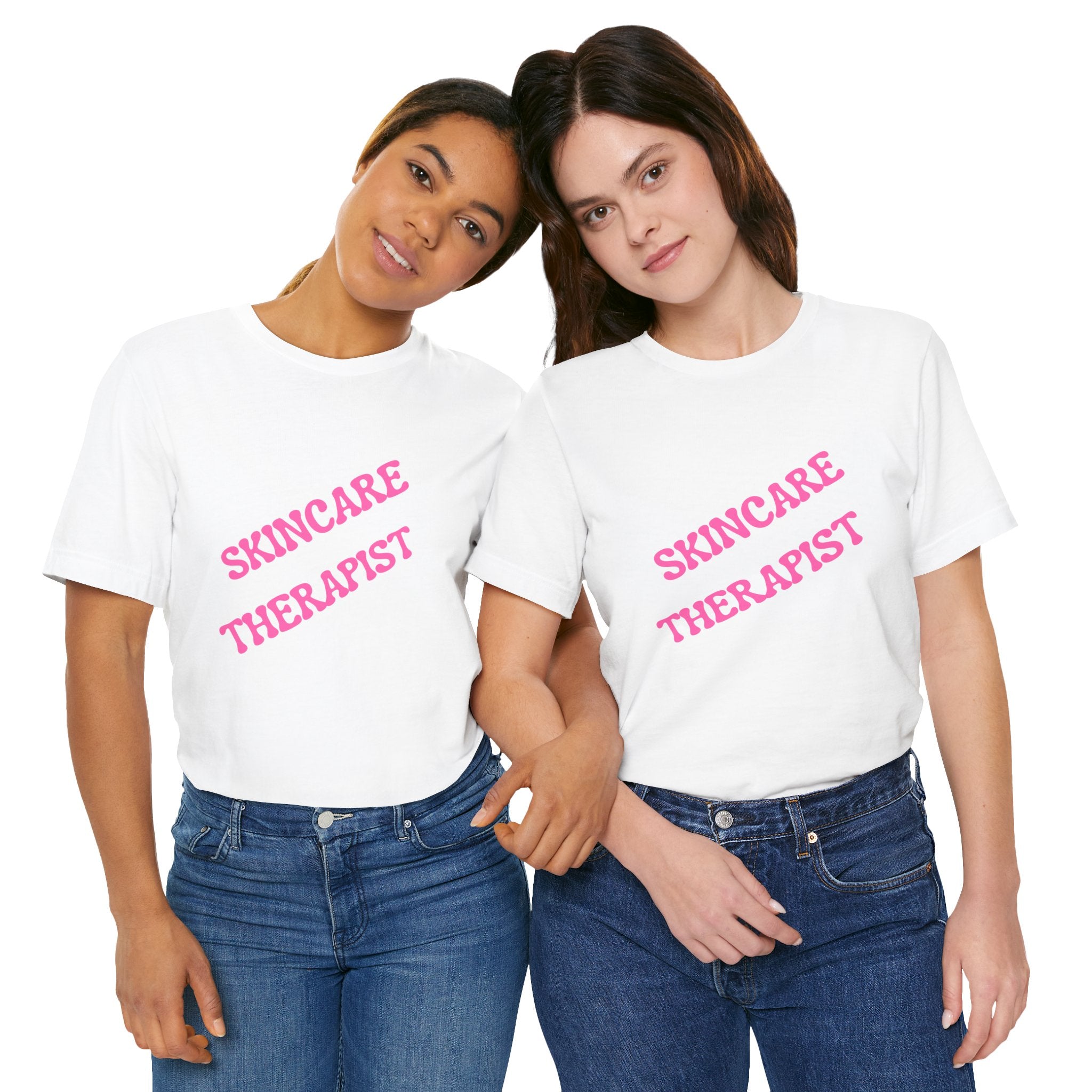 Skincare Therapist T-Shirt — Pink Script Beauty Aesthetic Tee