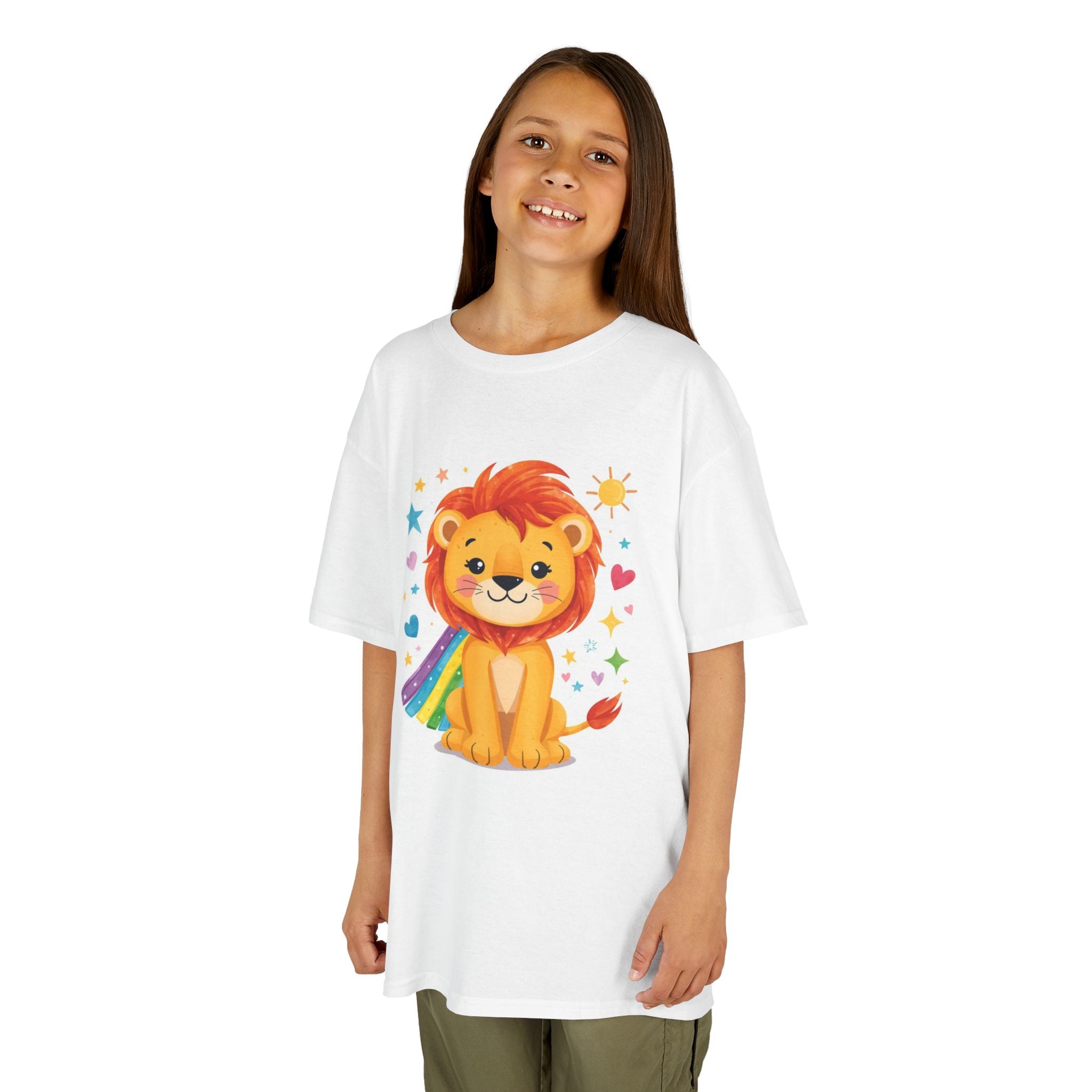 Kids Lion T-Shirt — Cute Rainbow Cape Lion Graphic Tee for Children