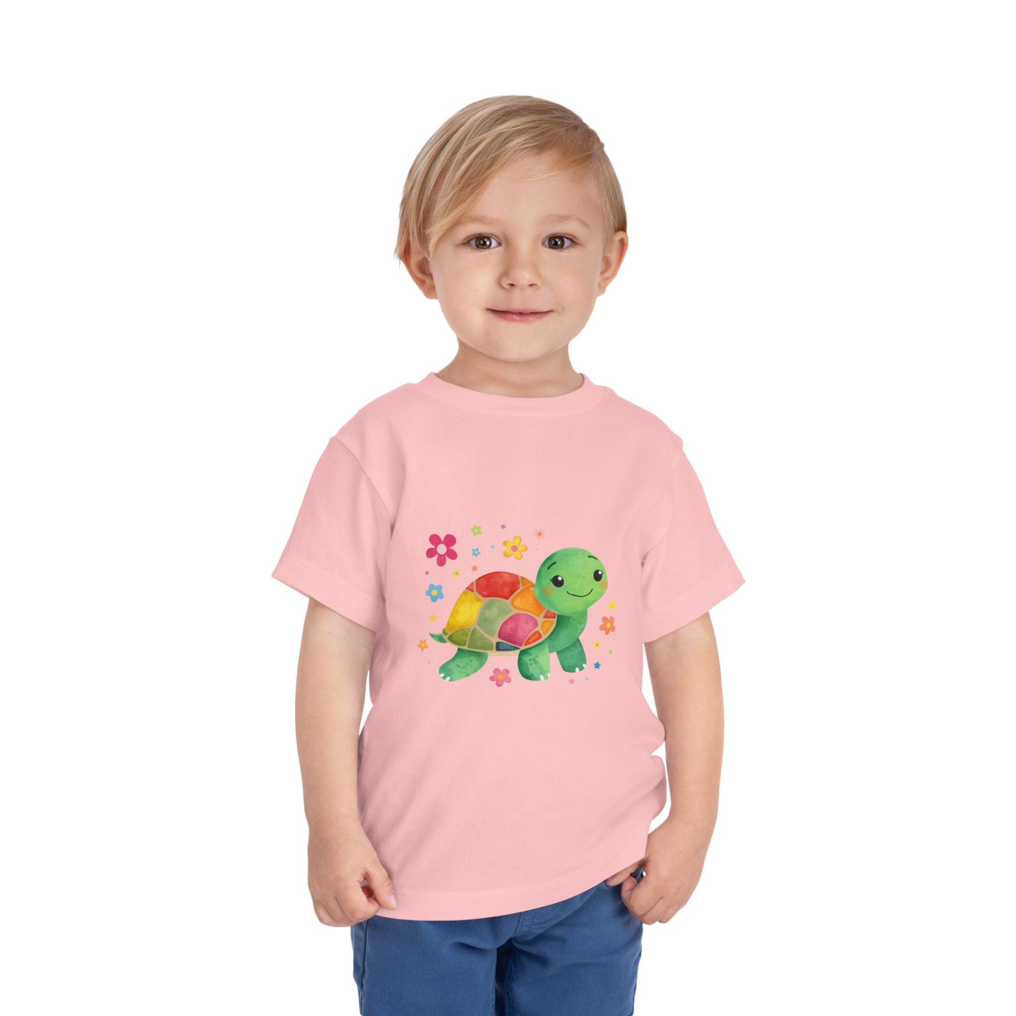 Slow and Steady Wins Kids Turtle Tee — Colorful Watercolor Turtle Toddler Shirt