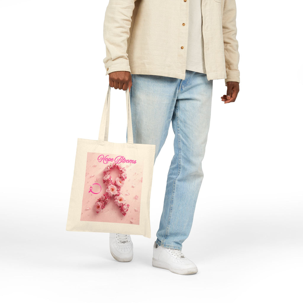 Hope Blooms Pink Ribbon Floral Tote
