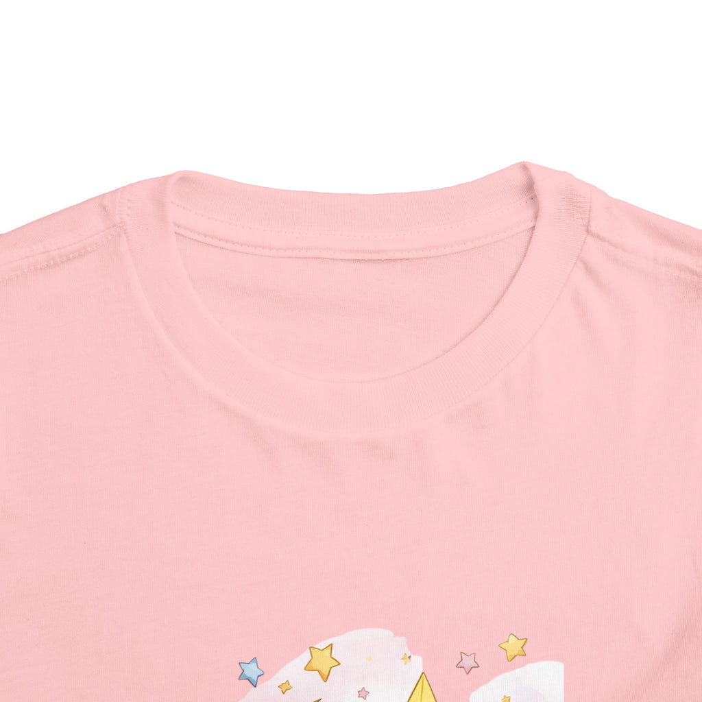 Wish Upon a Star Toddler Tee – Baby on Moon Starry Night Sleepy time Shirt