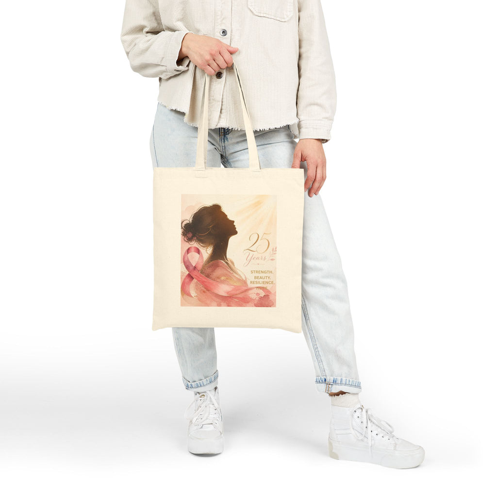 Breast Cancer Awareness Tote Bag — 'Diana's Light' Pink Ribbon Canvas