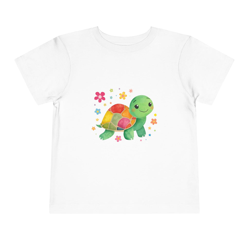 Slow and Steady Wins Kids Turtle Tee — Colorful Watercolor Turtle Toddler Shirt