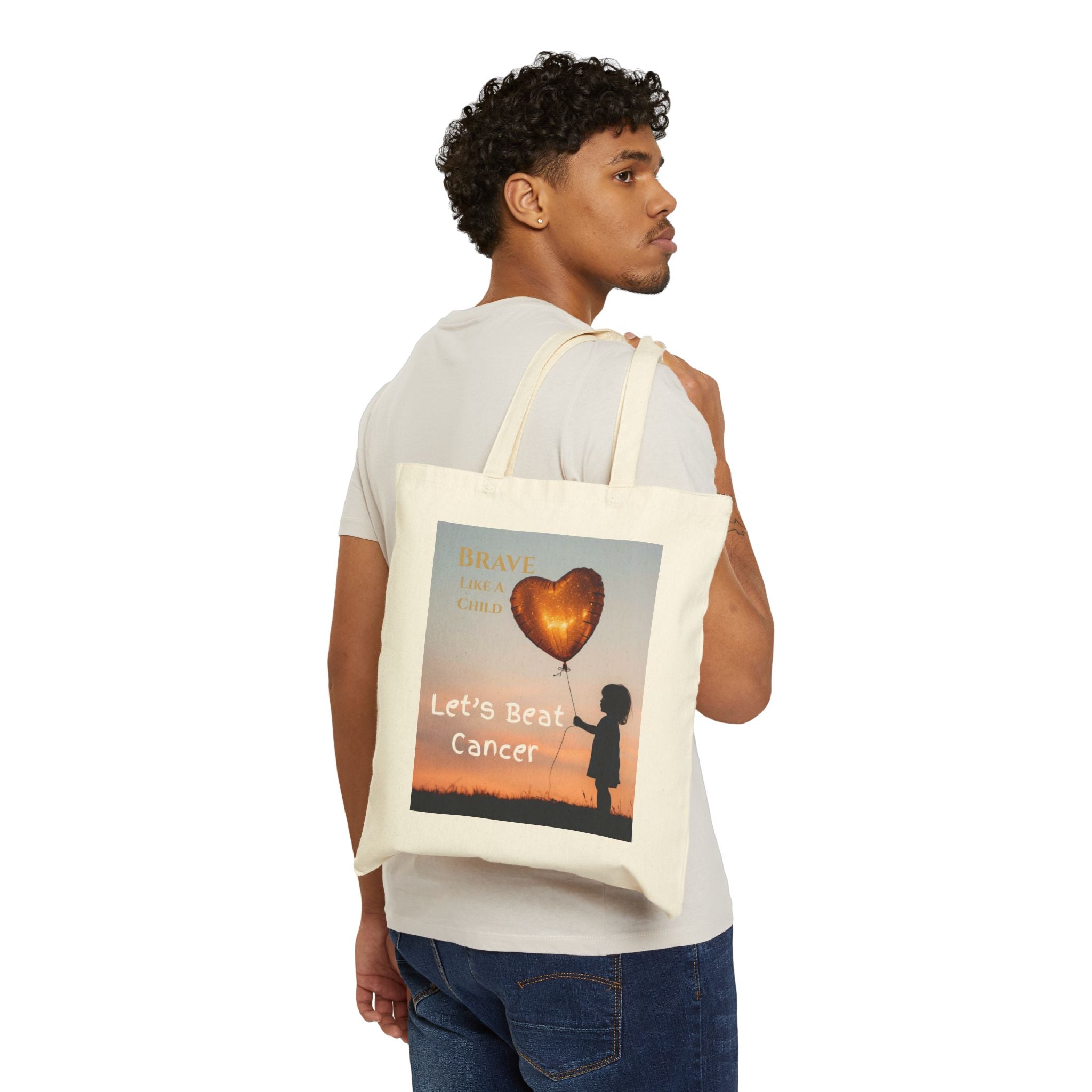 Tote Bag — Let’s Beat Cancer Heart Balloon Charity Tote