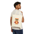 Cute Superhero Bear Tote Bag — 'Art with Heart' Cotton Canvas Shopper