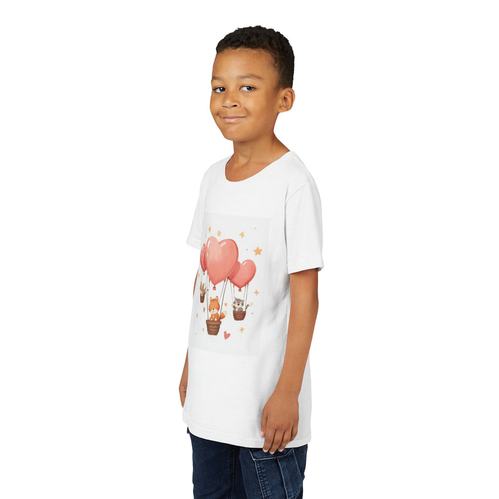 Youth Tee — Heart Balloon Adventure Hot Air Balloon Crew Graphic (Art with Heart)