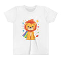 Kids Lion Rainbow Cape T‑Shirt — Cute Brave Lion Graphic Tee for Boys & Girls