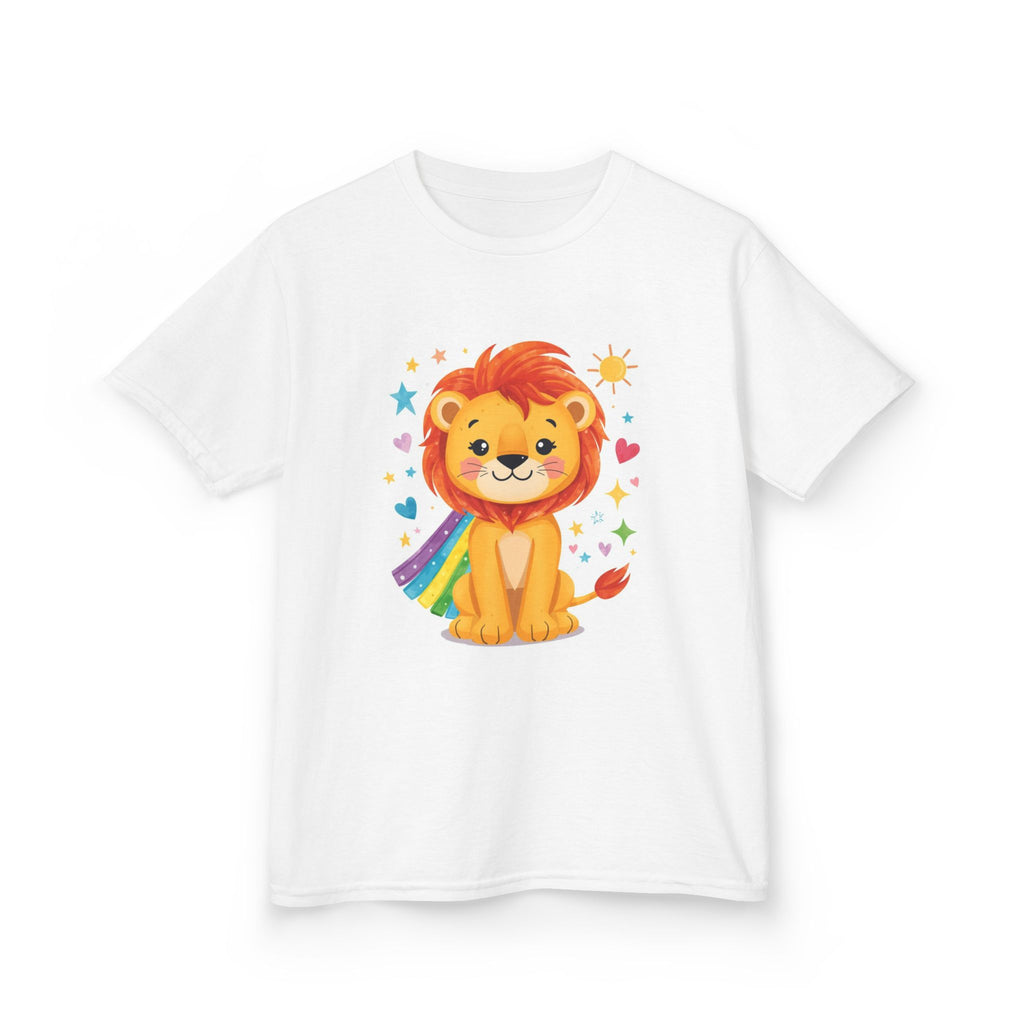 Kids Lion T-Shirt — Cute Rainbow Cape Lion Graphic Tee for Children