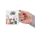 Ceramic Mug - 'Art with Heart' Floral Bunny Easter Coffee Cup (11oz/15oz)