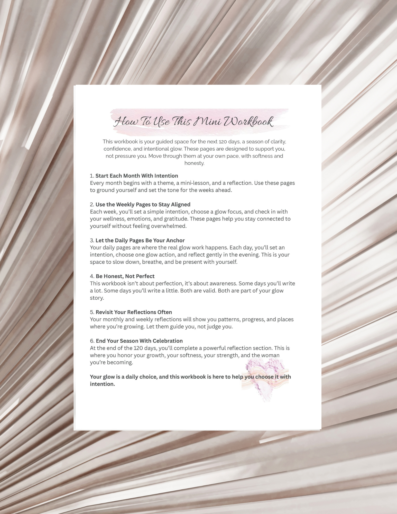 The Intentional Glow Mini Workbook